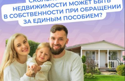 Сколько объектов недвижимости может быть в собственности при обращении за единым пособием?